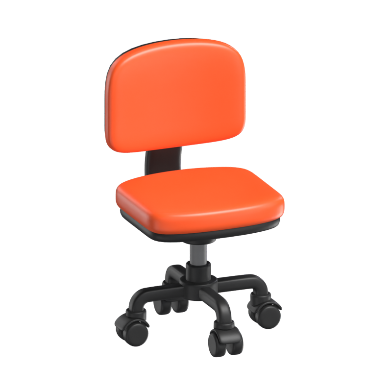 Chair With Wheels 3D Model For Office Work