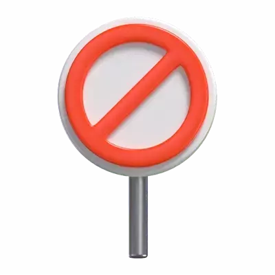 3D Prohibition Sign Model Symbol Of Restricted Access 3D Graphic