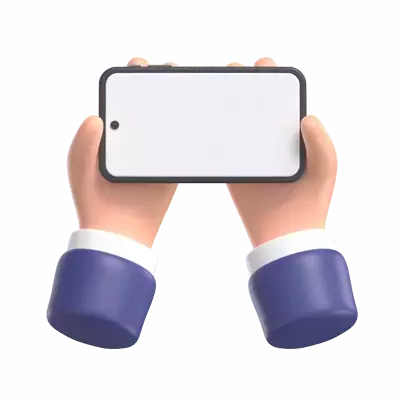 Hand Holding Phone Landscape 3D Graphic
