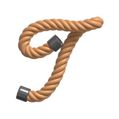 T  Letter 3D Shape Rope Text 3D Graphic