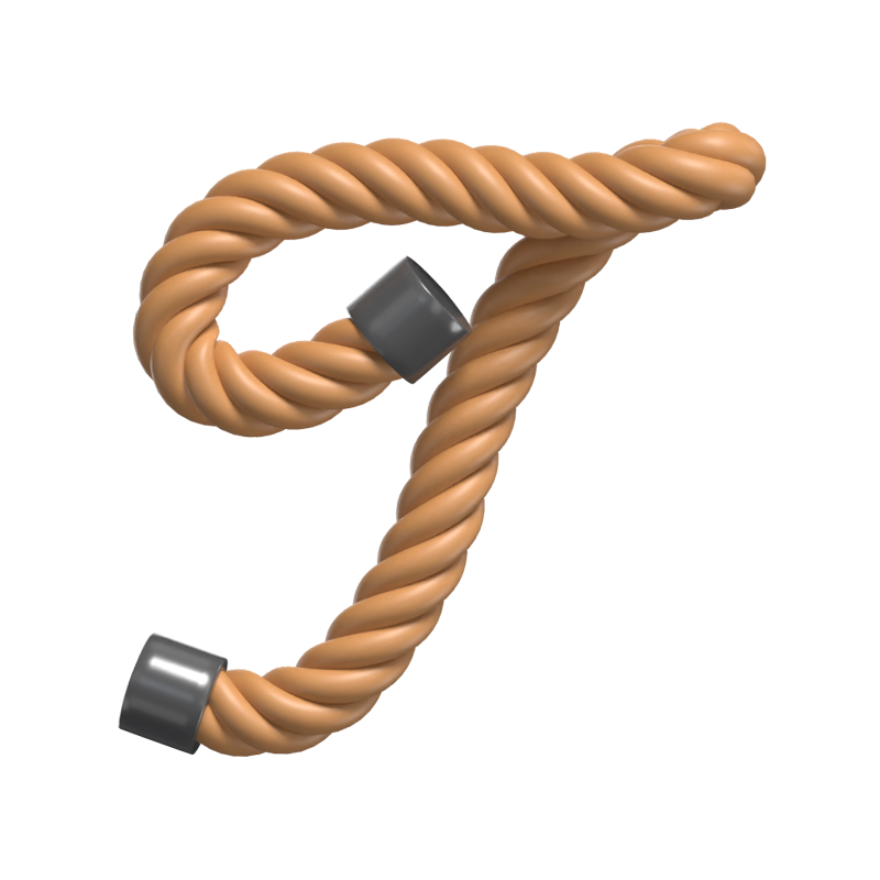 T Letter 3D Shape Rope Text 3D Graphic