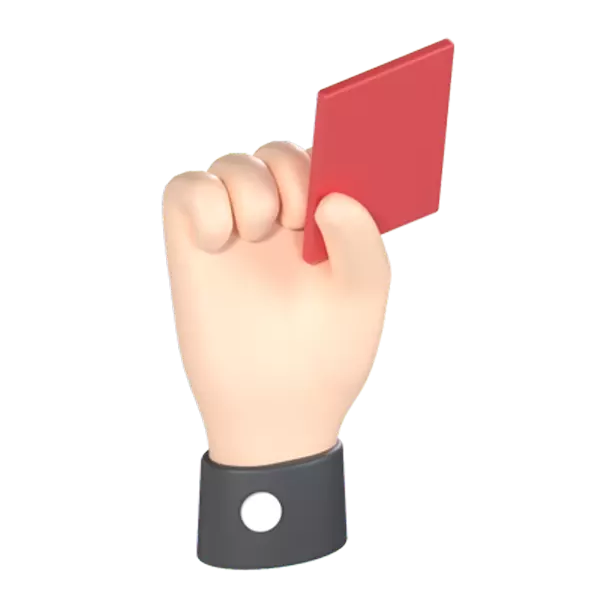 Referee Red Card 3D Graphic