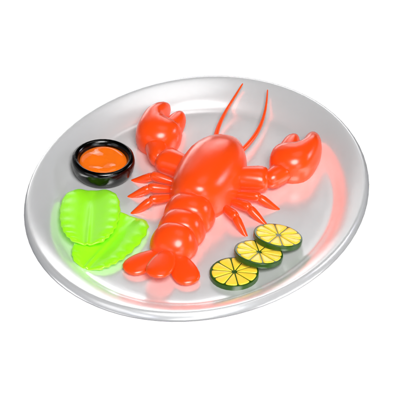 3D Seafood Lobster Culinary  3D Graphic