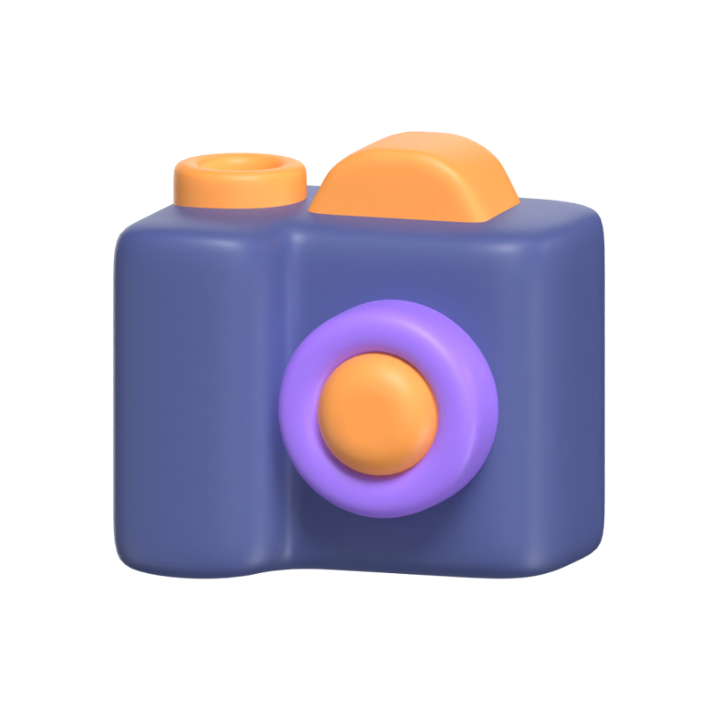 3D Camera Icon Model With A Shutter Button And Lens 3D Graphic