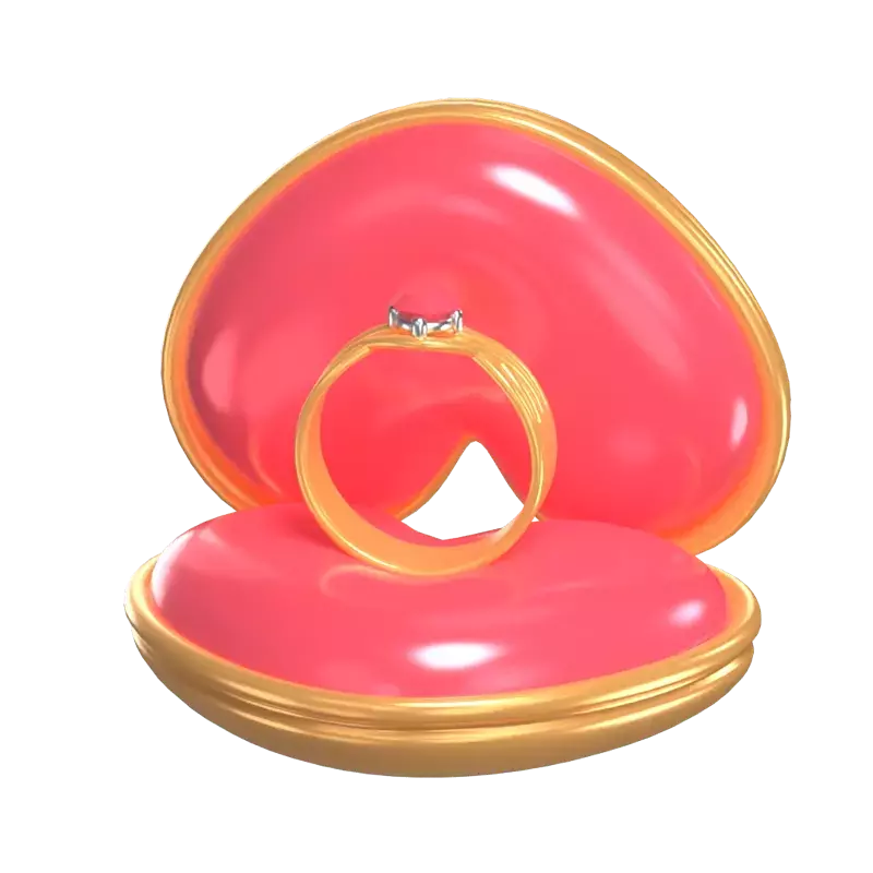 3D Ring Box Model Unveiling Precious Moments 3D Graphic