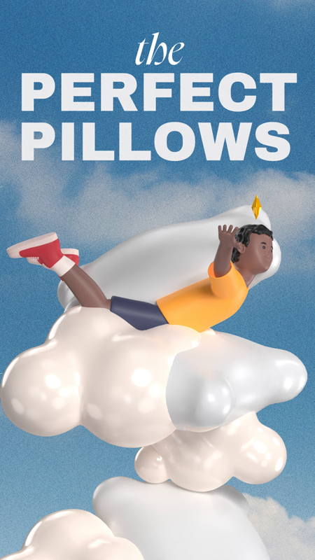 Perfect Pillows With A Man And Clouds 3D Template