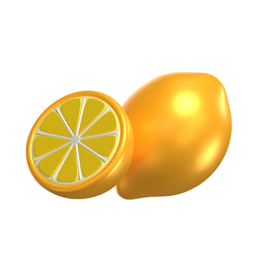 3D Lemon Model Whole Fruit And A Sliced One 3D Graphic