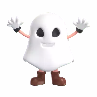 Standing Halloween Ghost 3D Graphic