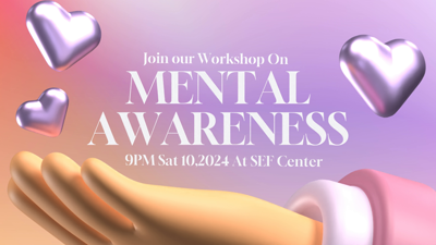 Workshop Events Expo Course Mental Awareness Caring Hands Hearts With Gradients And Purple Hear 3D Template