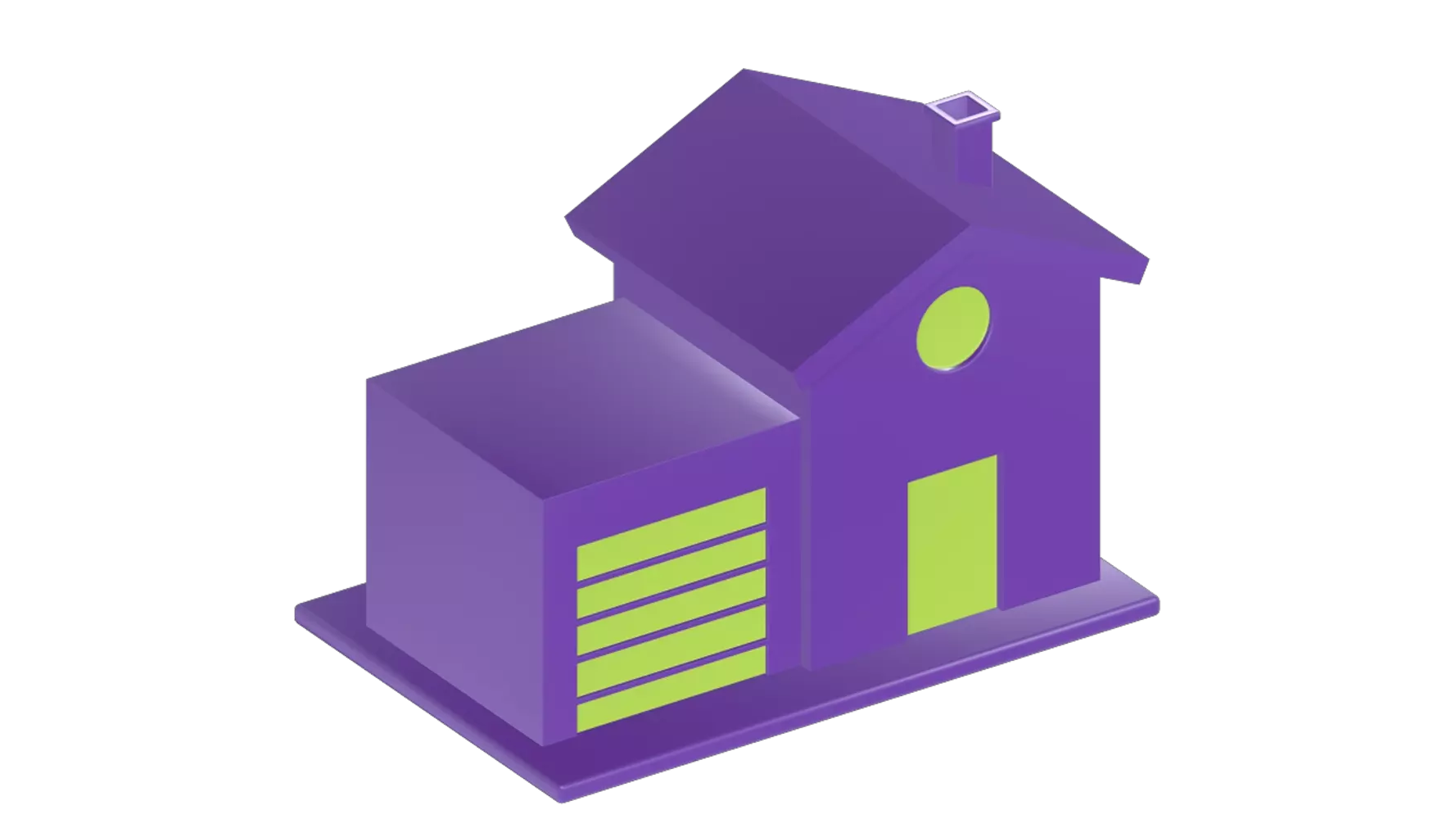 House With Garage 3D Graphic