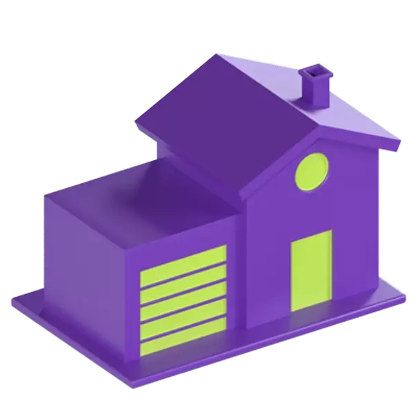 House With Garage 3D Graphic