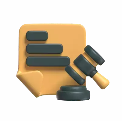 Court Paper With The Gavel And Base 3D Model 3D Graphic