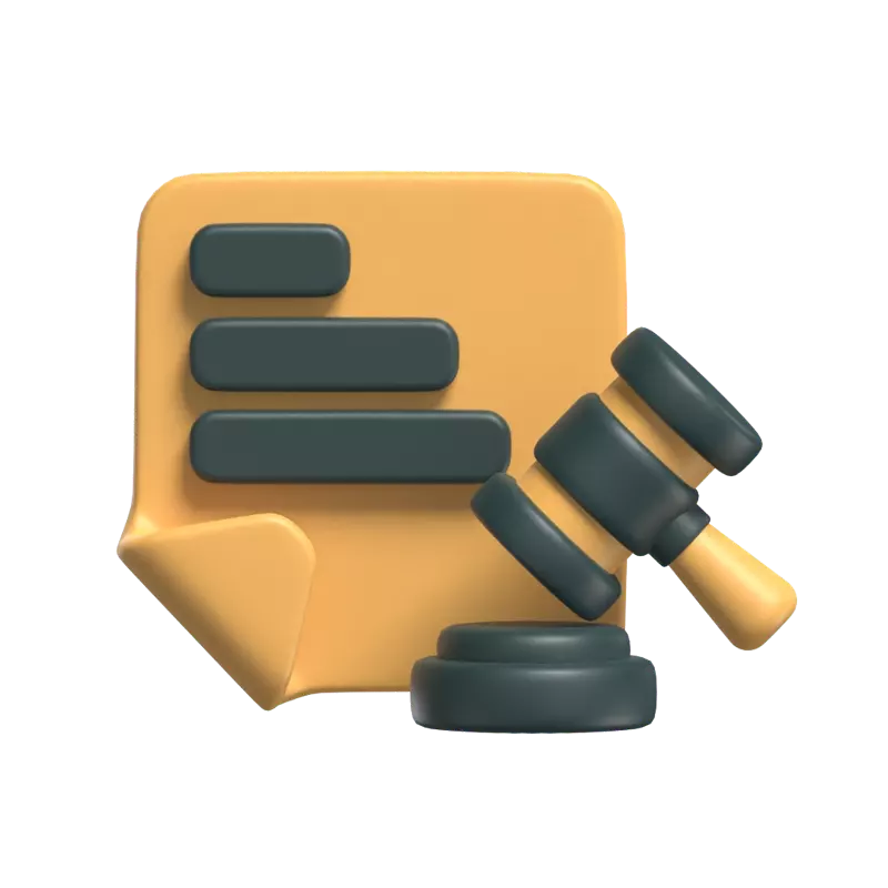 Court Paper With The Gavel And Base 3D Model 3D Graphic