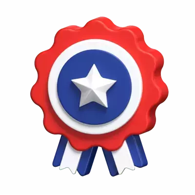 Independence Day Medal 3D Graphic