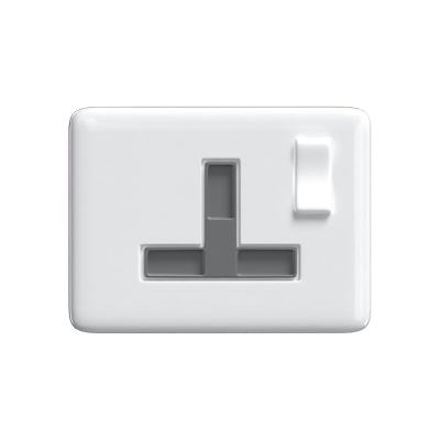 Charger Socket With Power Switch 3D Icon 3D Graphic
