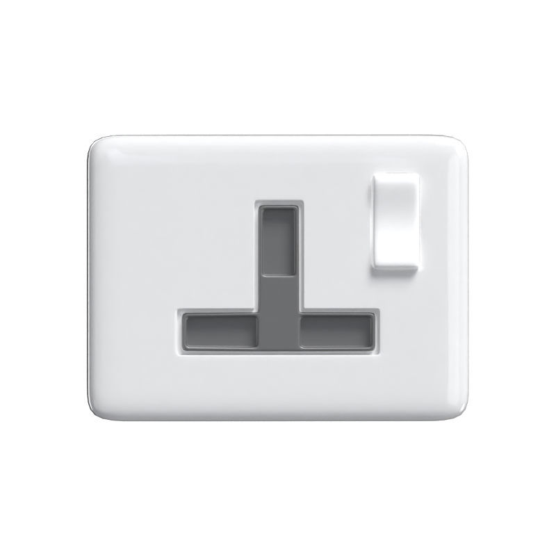 Charger Socket With Power Switch 3D Icon 3D Graphic