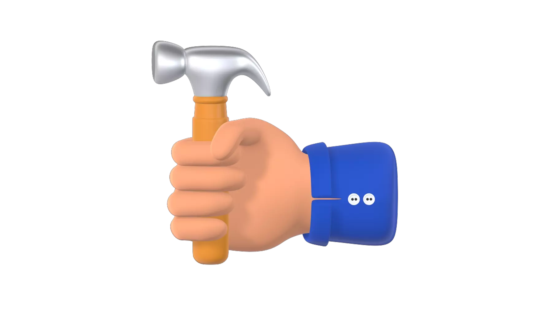 Hand Holding Hammer 3D Graphic