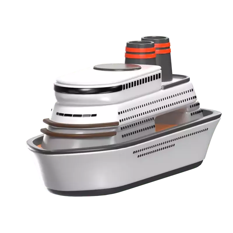 3D-Kreuzfahrtschiff-Modell Luxuriöses maritimes Reisen 3D Graphic