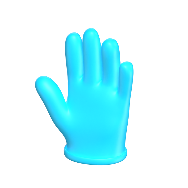 Latex-Handschuh 3D-Symbol Modell für Wissenschaft