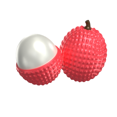 3D Lychee Model Exotic Tropical Fruit With Pulp Exposed 3D Graphic