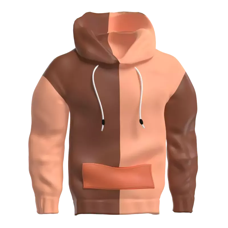 Zweifarbiger Hoodie 3D Graphic