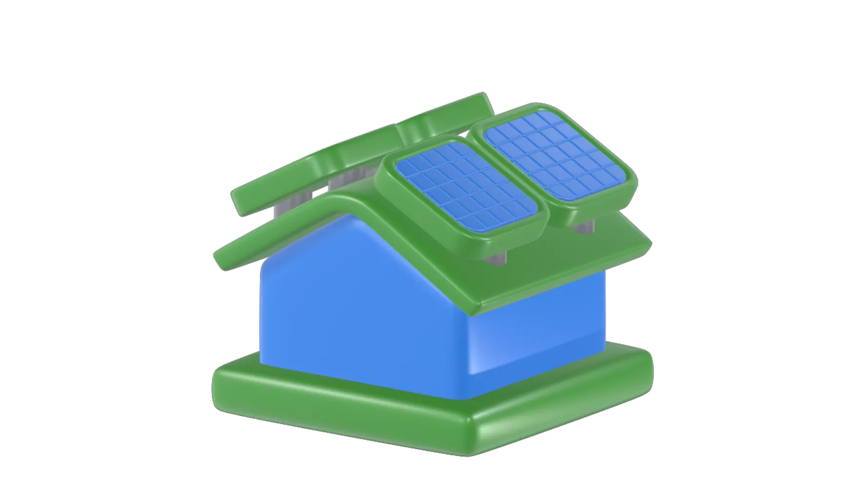 casa de paneles solares 3D Graphic