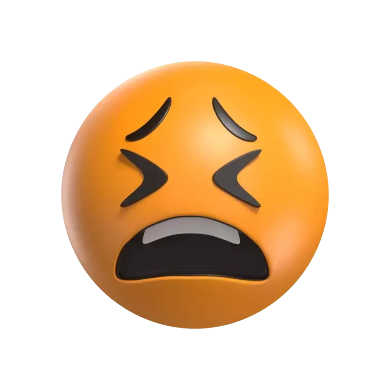 Tired Face Expression 3D Emoticon 3D Graphic