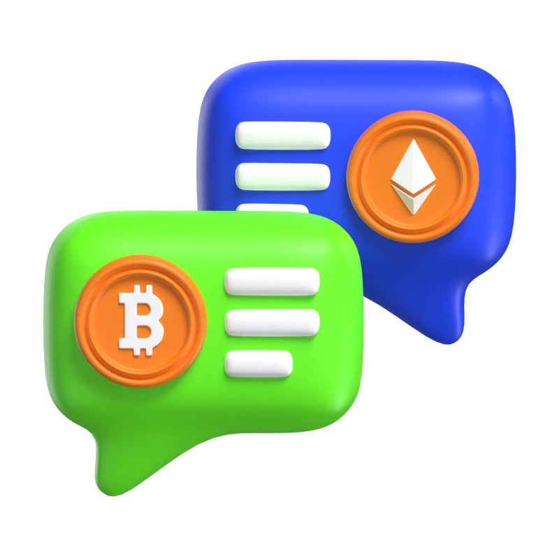 3D Bitcoin Transaction Digital Exchange 3D Graphic