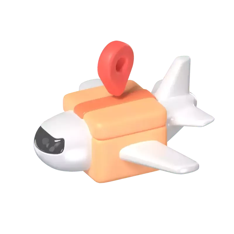 3D Delivery Plane Illustrated With Delivery Box Shaped Airplane 3D Graphic