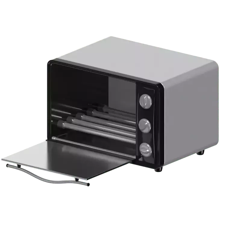 3D Minimalist Microwave Oven Classic Desain With Knob Adjuster 3D Graphic