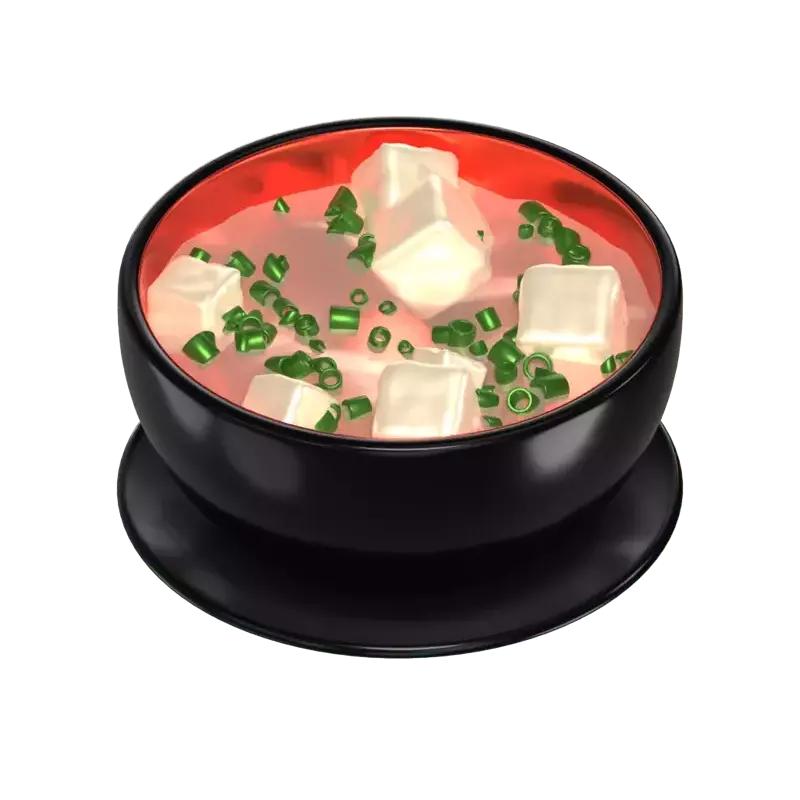 3D  Miso Soup With Tofu 3D Graphic