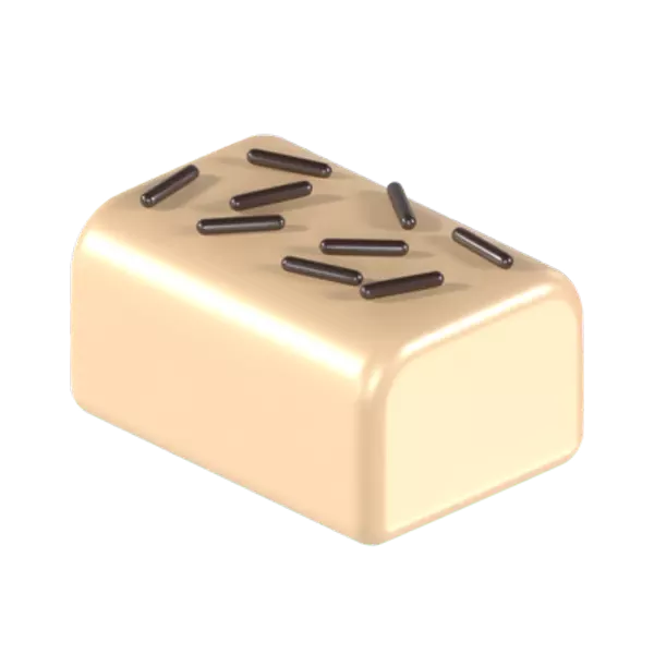 White Choco Stick With Sprinkles 3D Graphic