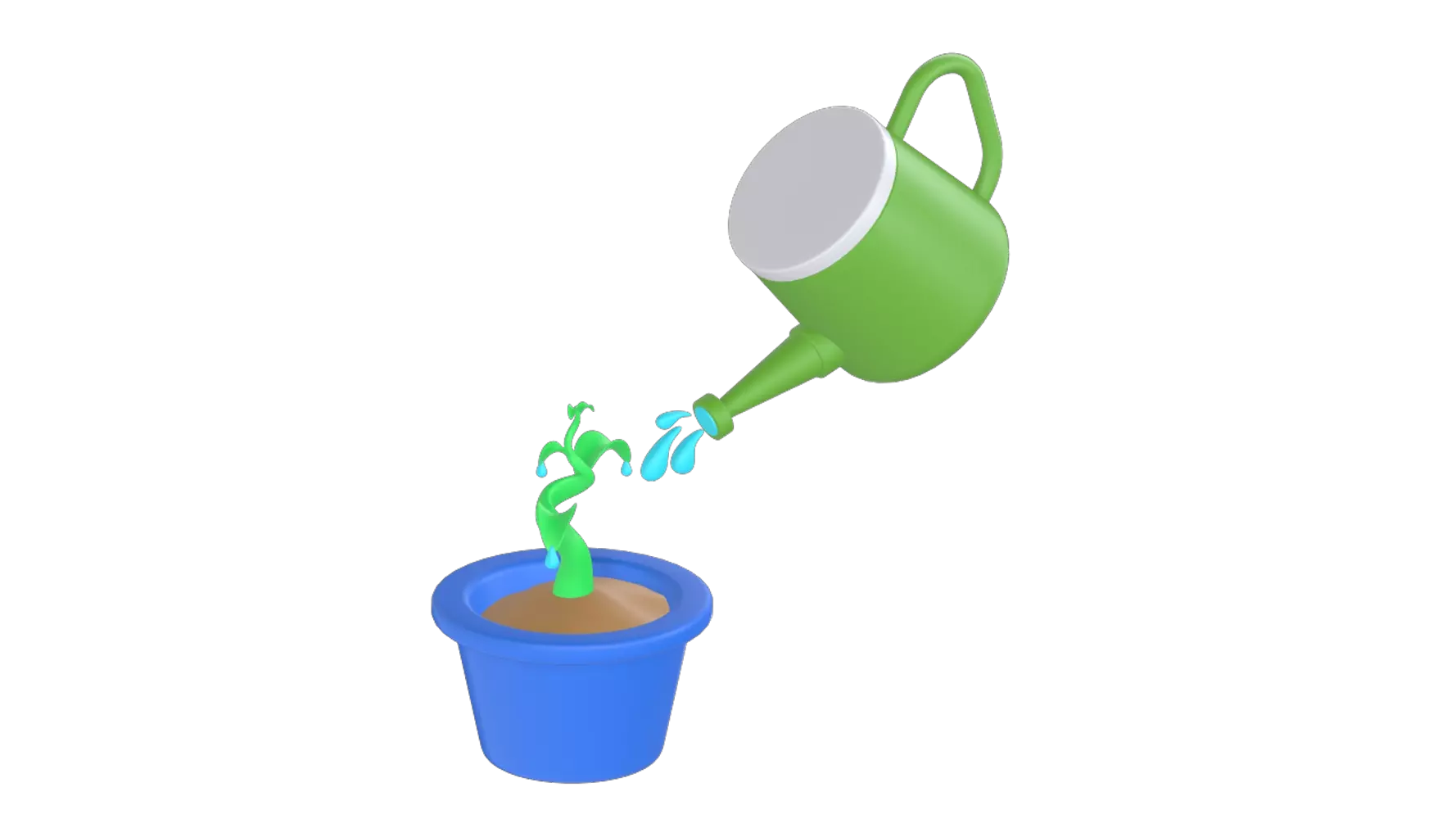Watering Plant 3D Graphic