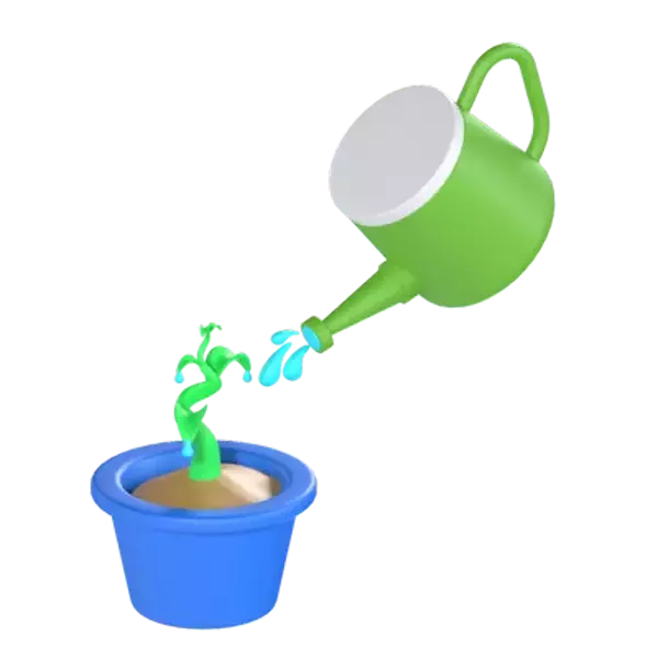 Watering Plant 3D Graphic