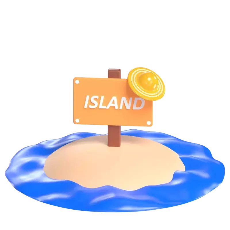 Schild Insel 3D Graphic