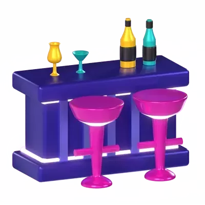 Bar Counter 3D Graphic