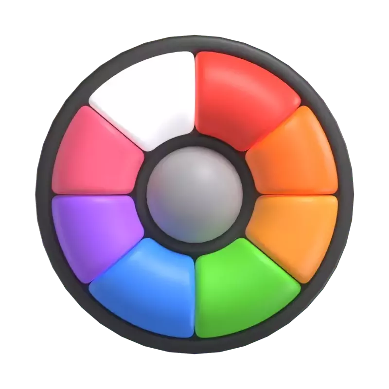 Color Wheel 3D Graphic