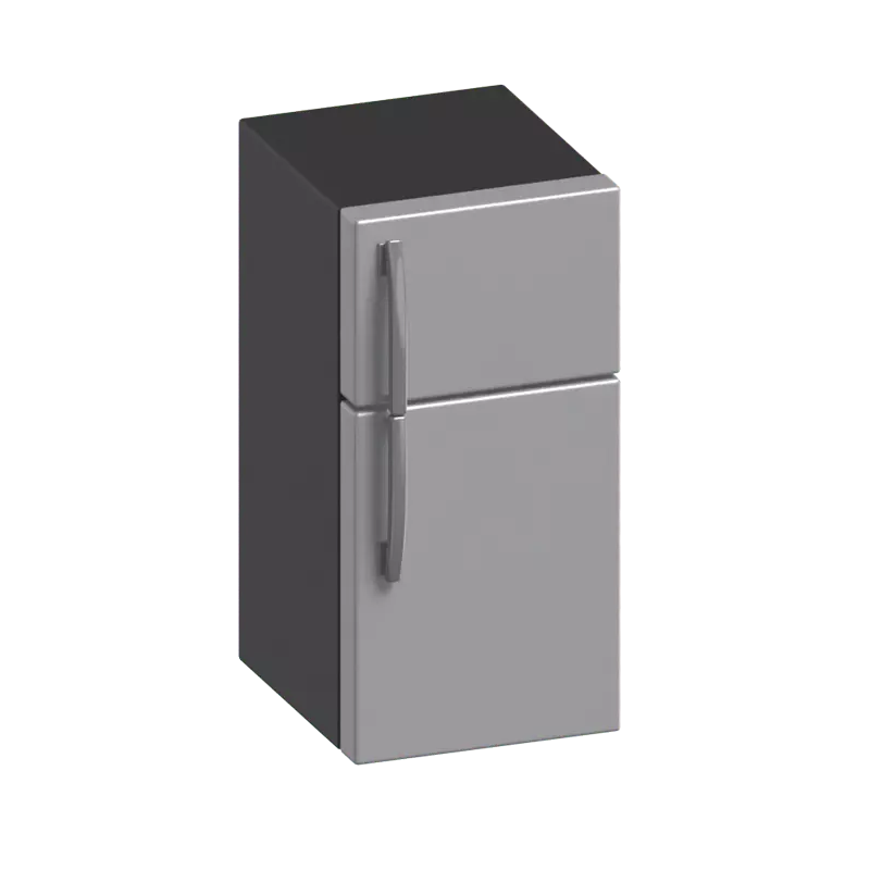 3D Refrigerator Two Door With Ice Maker Freezer 3D Graphic