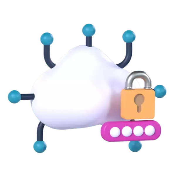 Cloud Security 3D Graphic