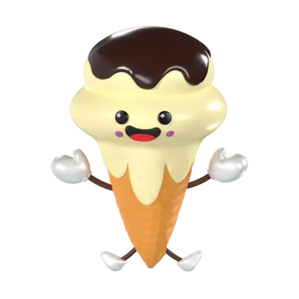 Cute Ice Cream 3D Graphic