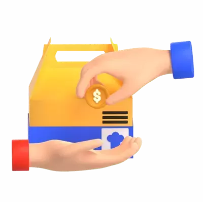 Cash Payment Delivery 3D Graphic