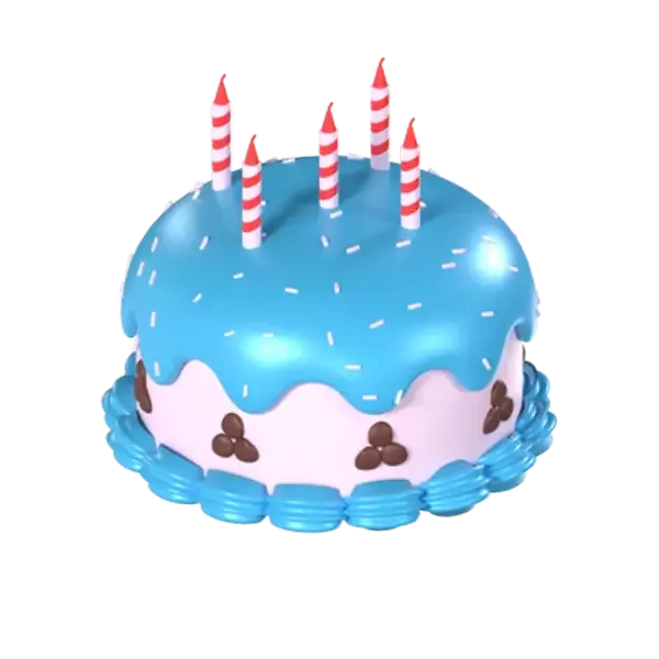 Dome Birthday Cake 3D Graphic