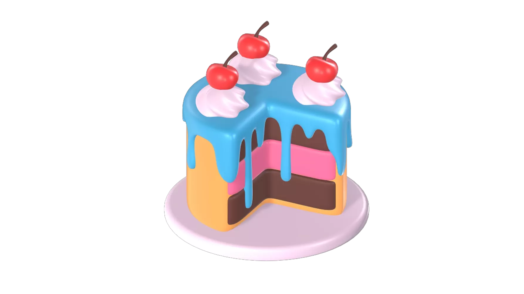Birthday Slice Cake 3D Graphic