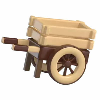 Wooden Cart 3D Graphic