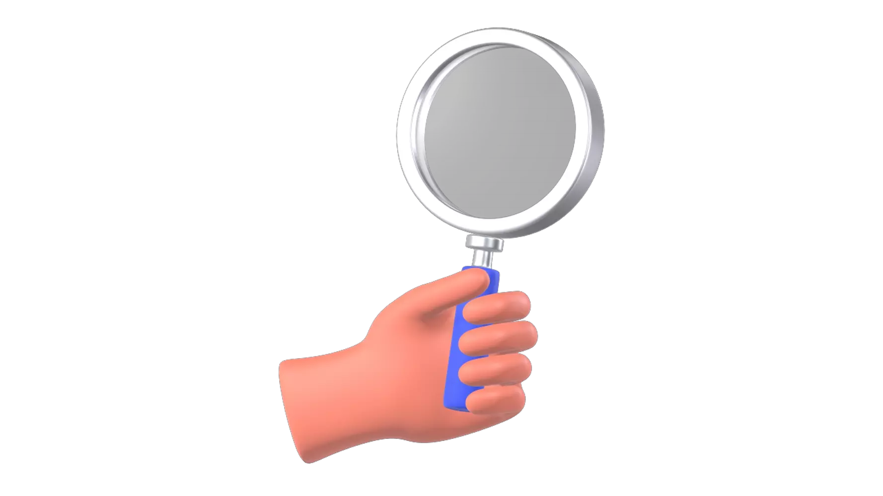 Holding Magnifying Glass 3D Graphic