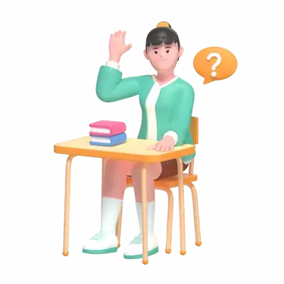 Asking Questions 3D Illustration