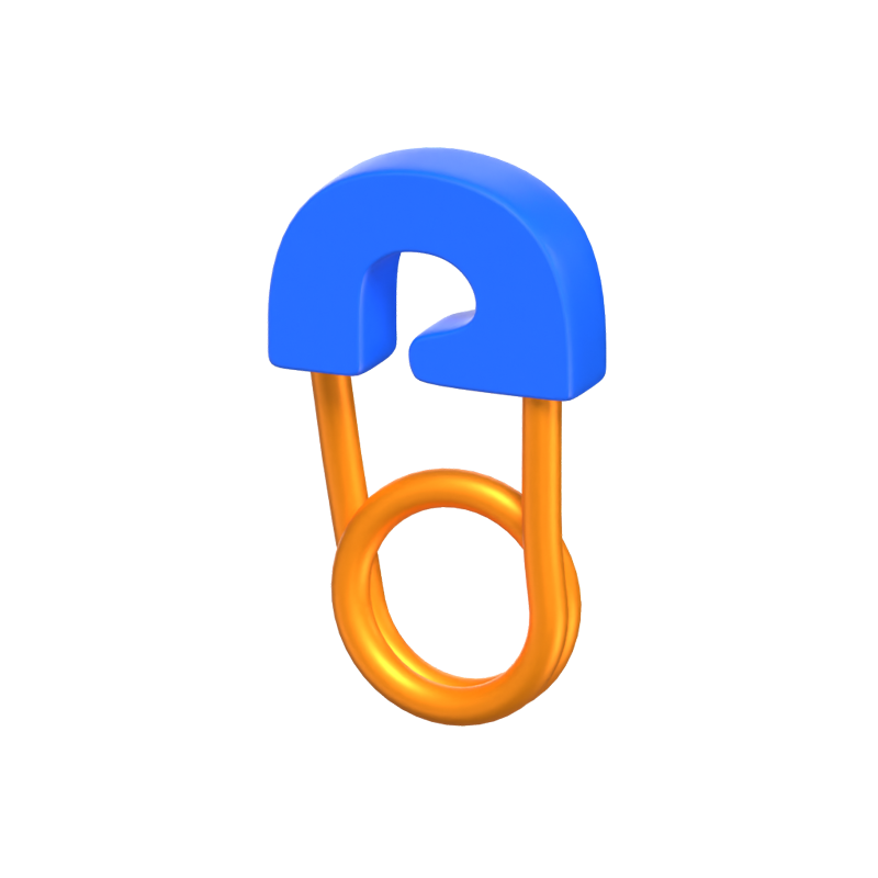 Sicherheitsnadel 3D-Symbol Modell 3D Graphic