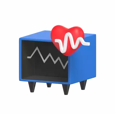 Heart Monitoring 3D Illustration