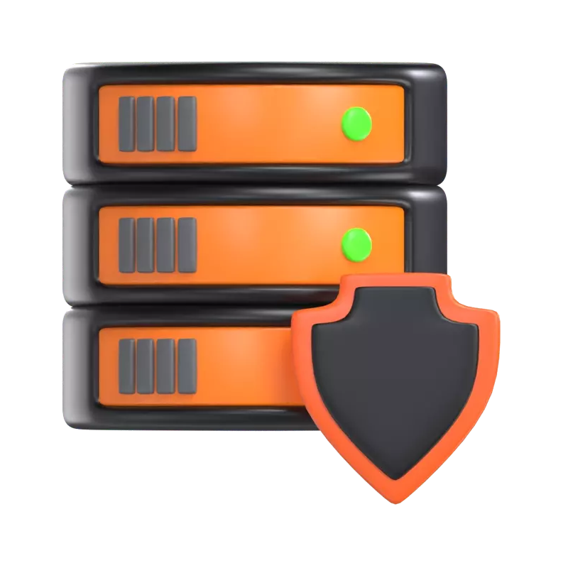 Database Security 3D Graphic