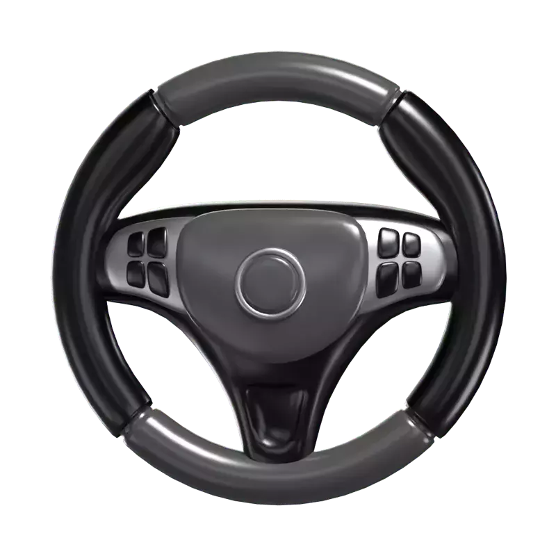 3D Steering Wheel Model Automotive Control Center 3D Graphic